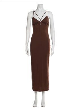 Reformation Brown Strappy Maxi Dress with Keyhole Detail
